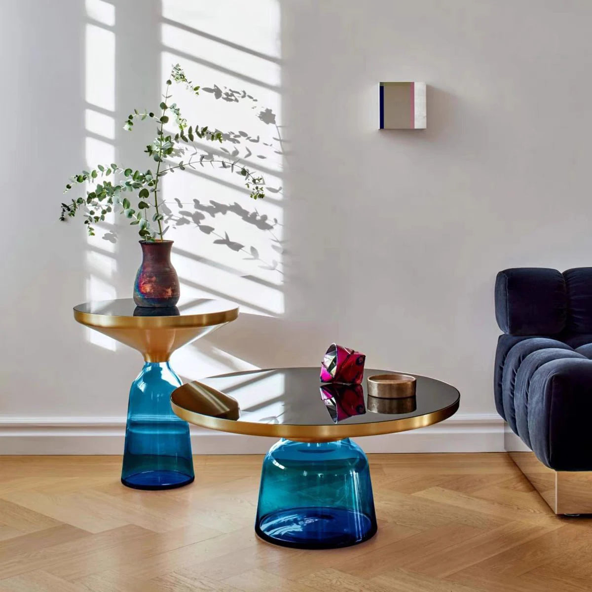 Round Glass Coffee Table – Nordic Modern Living Room Side Table Glass Coffee Table Axl
