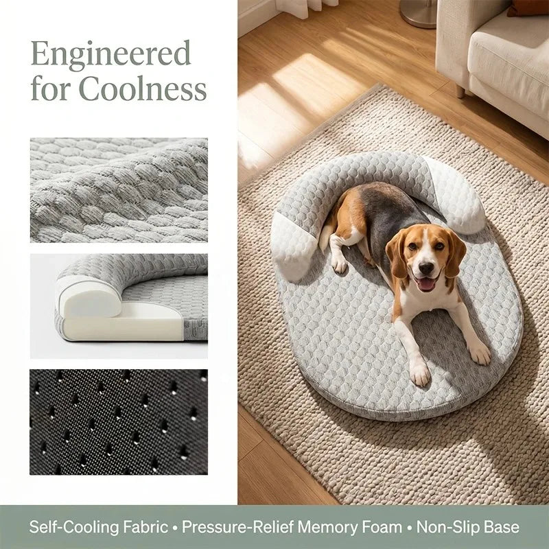 Ice Silk Cooling Pet Bed – Oval Mat for Dogs & Cats | S–XL Pet Cooling Bed Axl