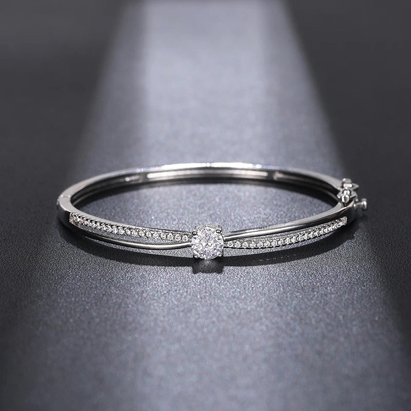 Huitan Cross Bangle Bracelet – Cubic Zirconia Women's Jewelry Bangle Bracelet Axl XL1467