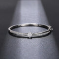 Huitan Cross Bangle Bracelet – Cubic Zirconia Women's Jewelry Bangle Bracelet Axl XL1467