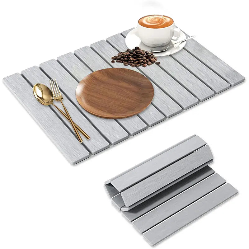 Foldable Diatomite Dish Drying Mat – Quick-Dry Stone Drainer Pad Dish Drying Mat Axl
