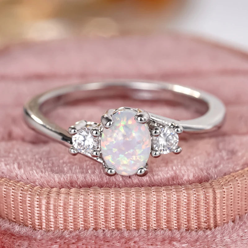 Huitan Oval Opal Ring – Women's Fashion Statement Jewelry Fashion Ring Axl