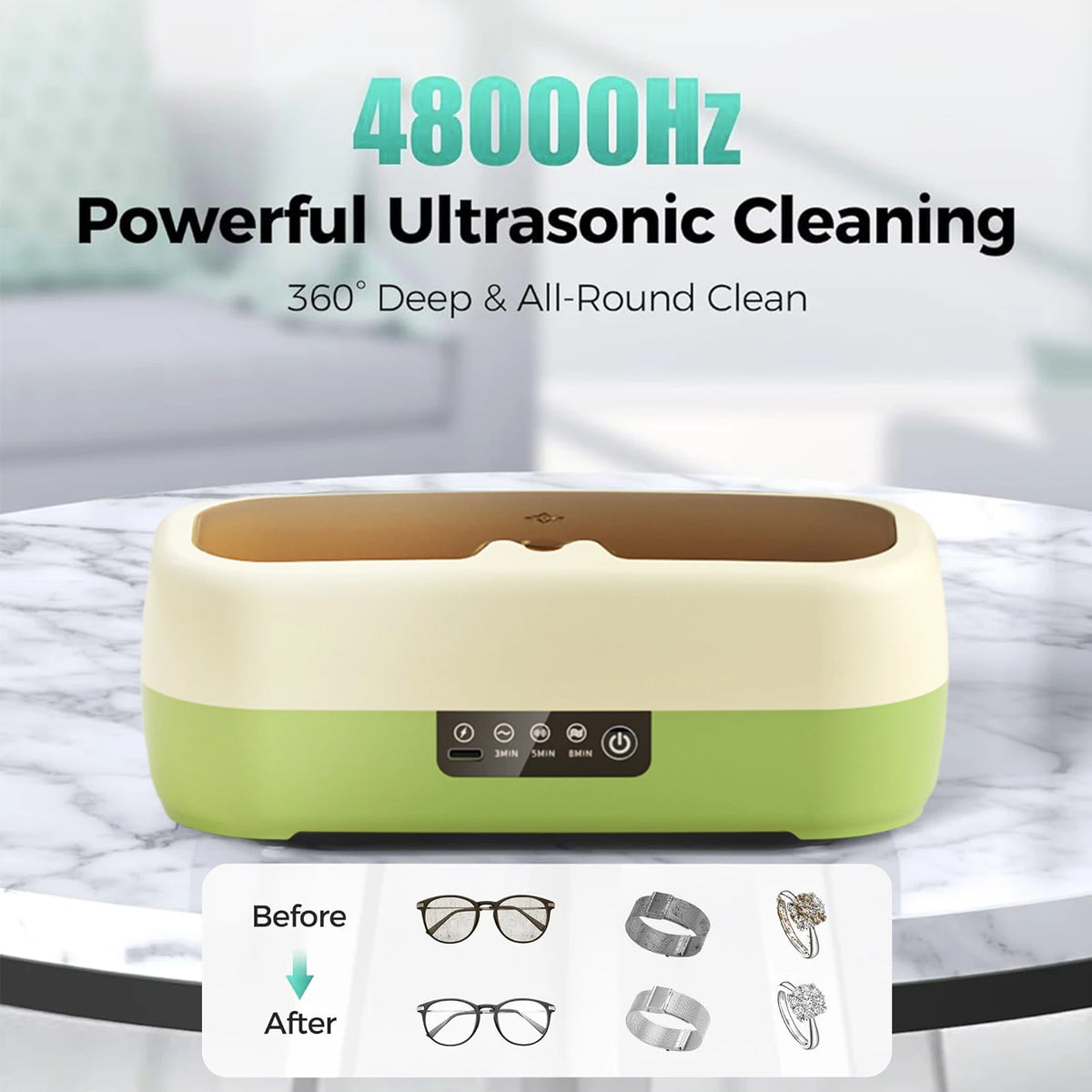 Ultrasonic Jewelry Cleaner – 3 Modes & Smart Timer | CE Certified Ultrasonic Cleaner Axl
