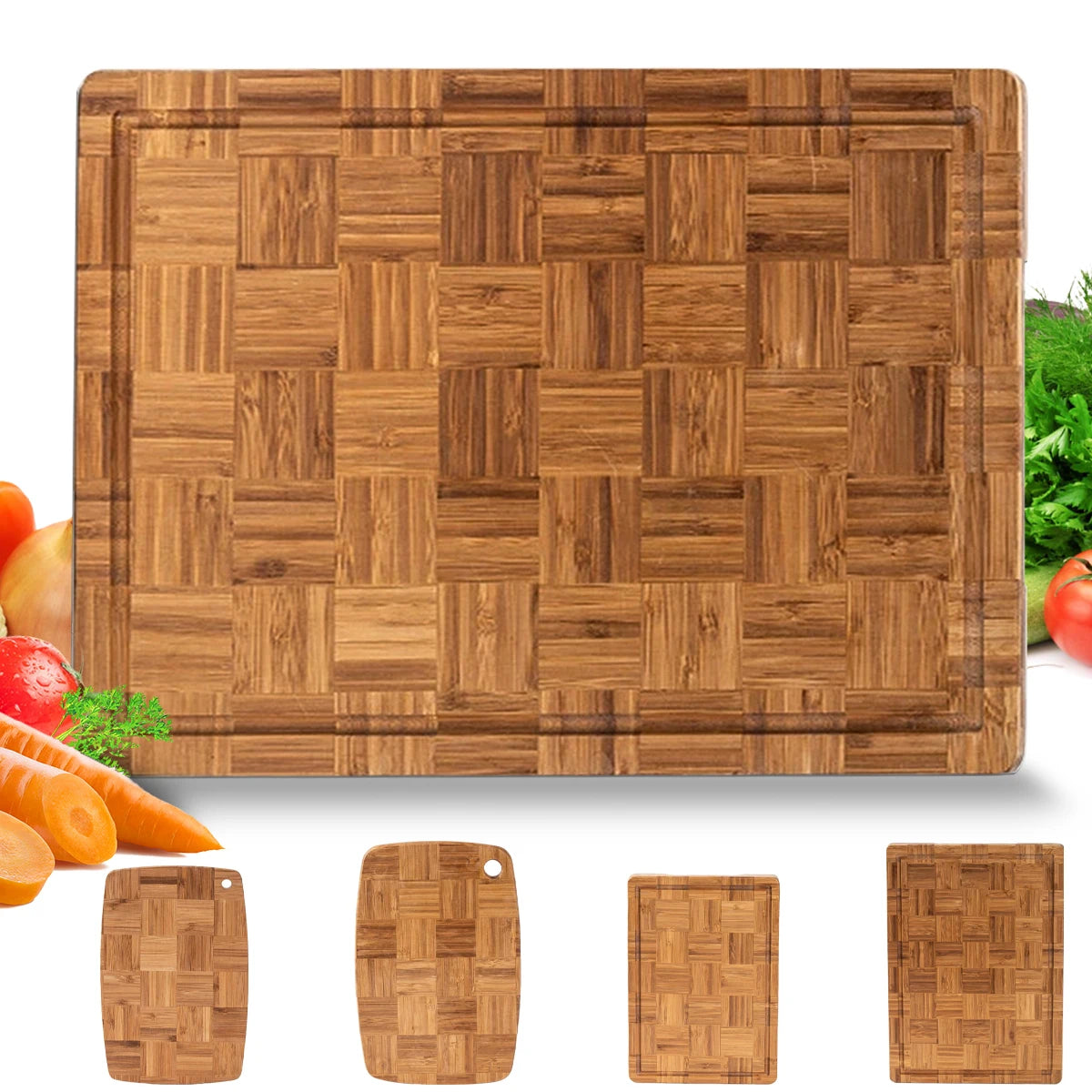 Premium Bamboo Cutting Board Set – Rectangle & Oval Bamboo Cutting Board Axl