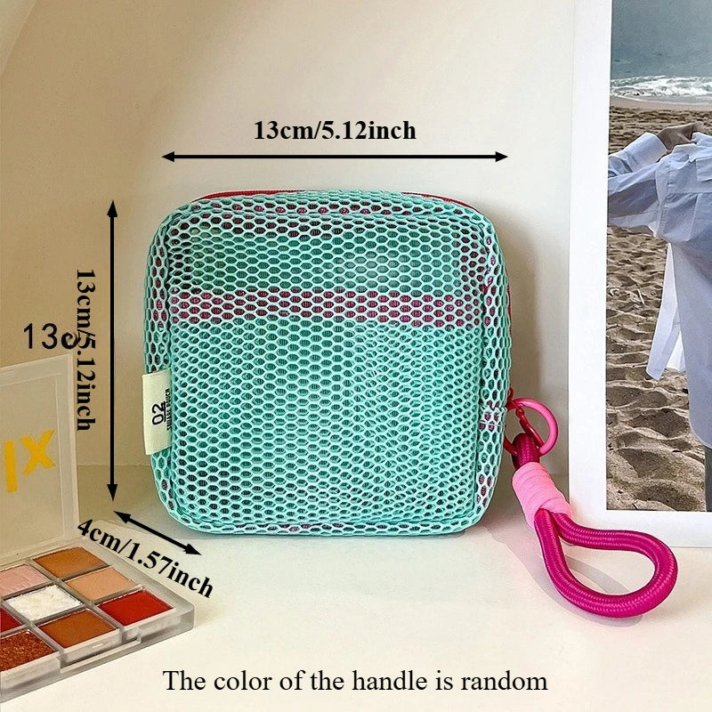 2-Pack Mesh Cosmetic Bags – Transparent Toiletry Organizer Cosmetic Organizer Bag Axl