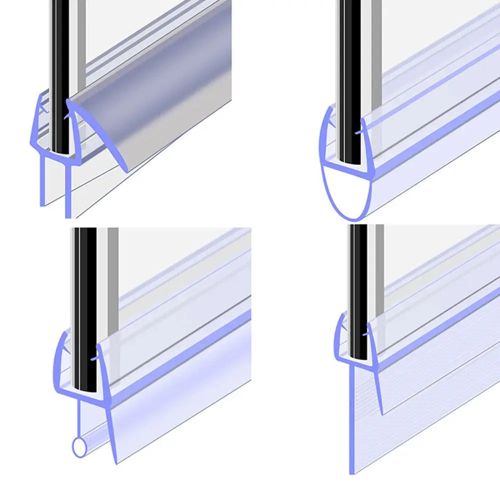 Shower Screen Door Seal Strip – PVC Water Baffle 4–12mm Door Seal Strip Axl