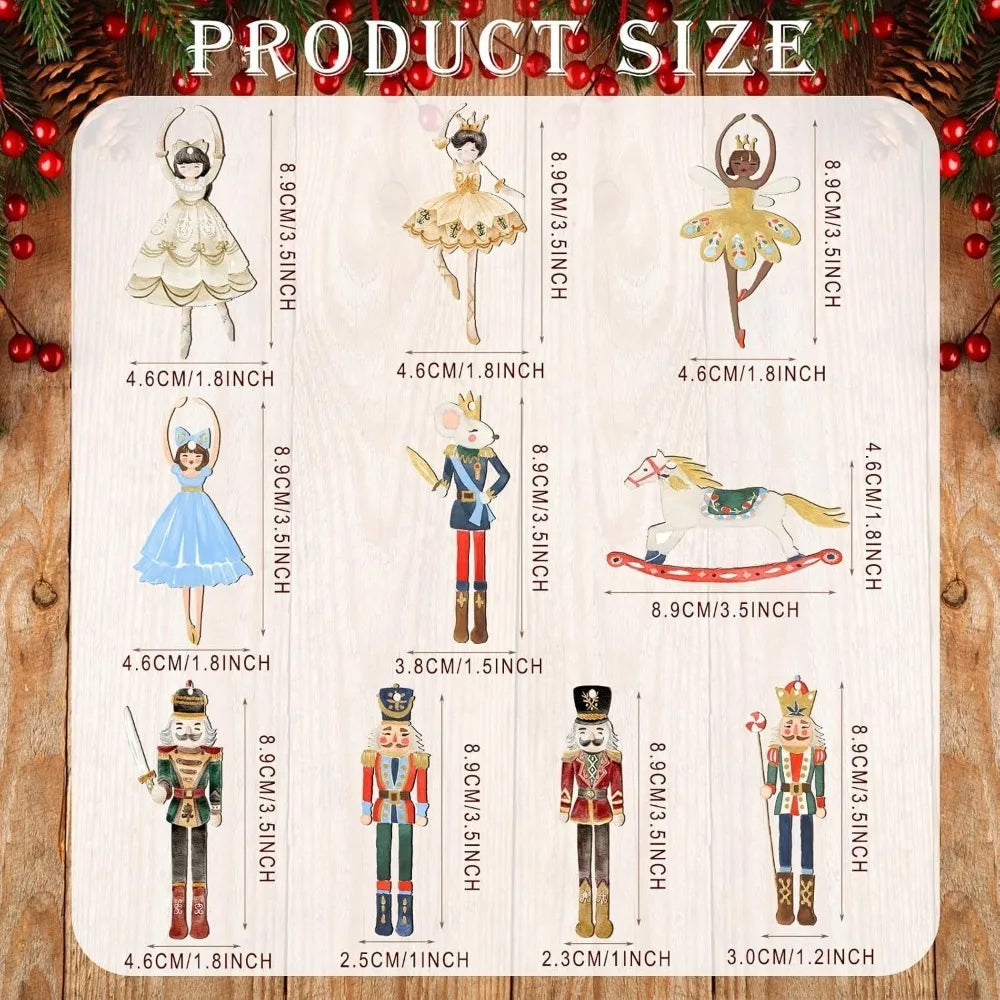 20 Pcs Wooden Christmas Tree Ornaments – Cartoon Pendant Set Christmas Ornament Set Axl STYLE A