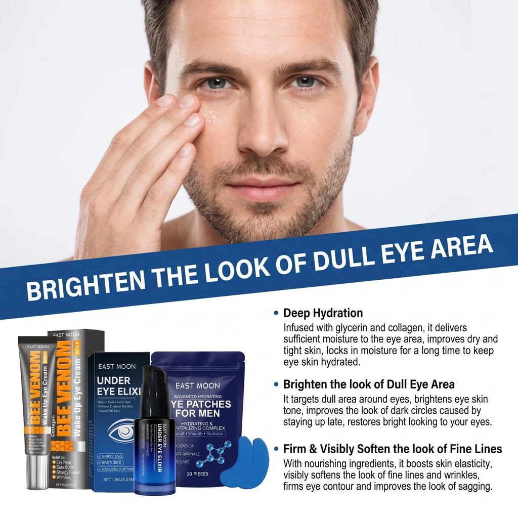 Bee Venom Eye Cream, Essence & Patches – Men's Eye Set Eye Care Set Axl