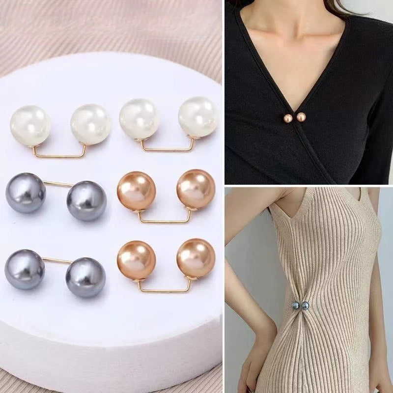 Pearl Brooch Safety Pins – Waist, Collar & Scarf Clips Pearl Brooch Pin Axl mixed 6pcs