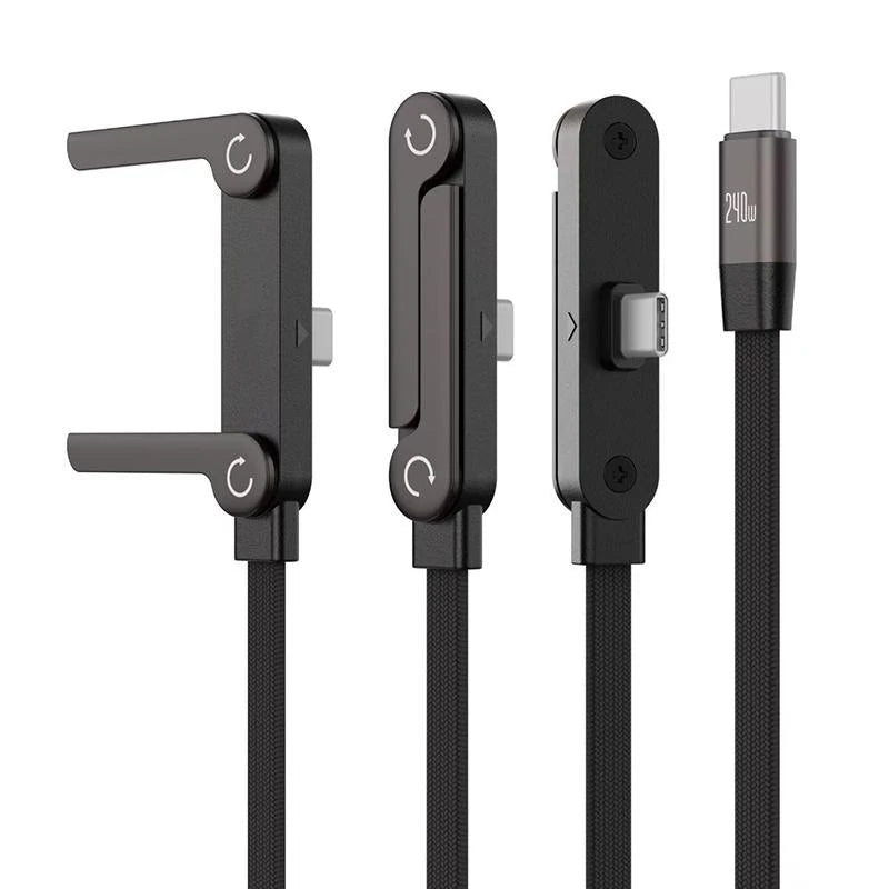 2-in-1 Type-C Cable & Foldable Phone Holder – 240W Fast Charge USB-C Charging Cable Axl A1