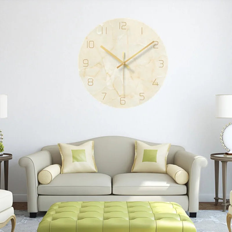Nordic Minimalist Glass Wall Clock – Silent Quartz 30cm Wall Clock Axl
