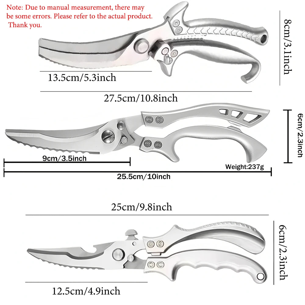 Stainless Steel Kitchen Scissors – BBQ Meat & Bone Cutter Set Kitchen Scissors Set Axl