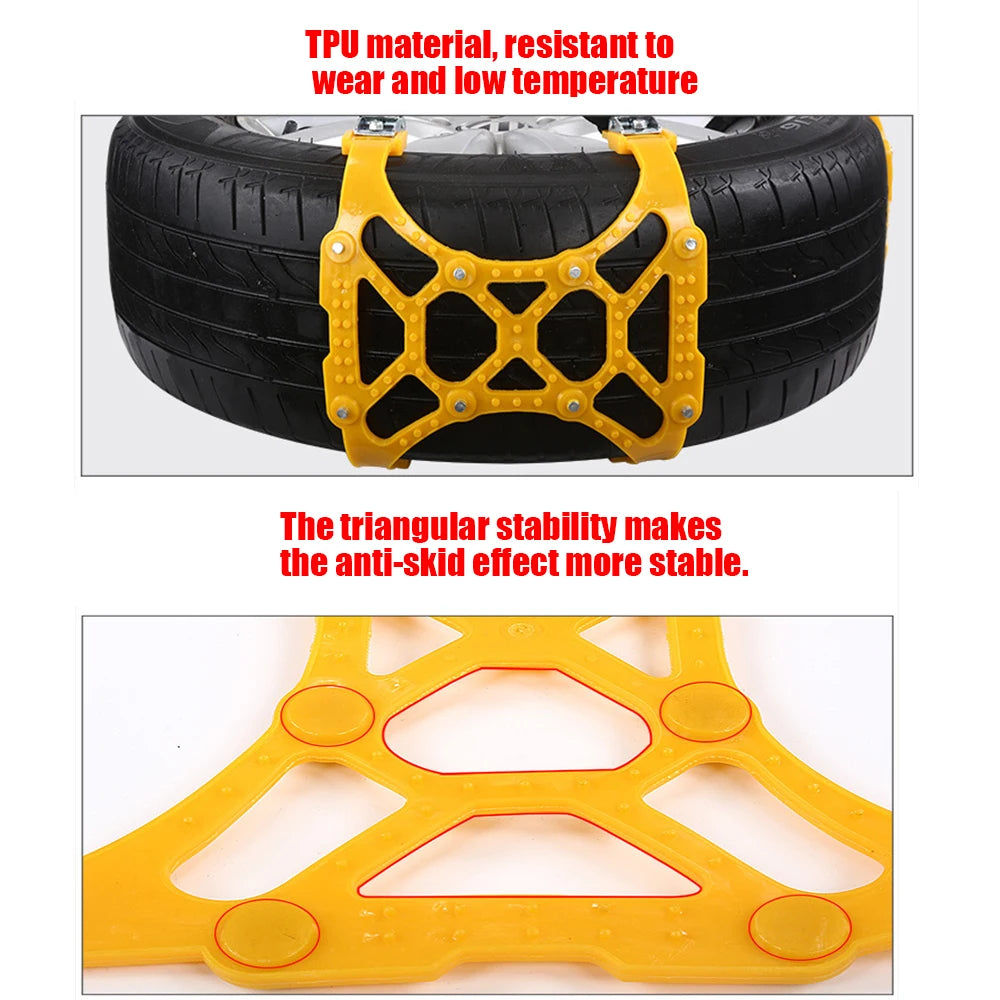 TPU Car Snow Chains – Anti-Skid Double Buckle | 165–265mm Tire Snow Chains Axl