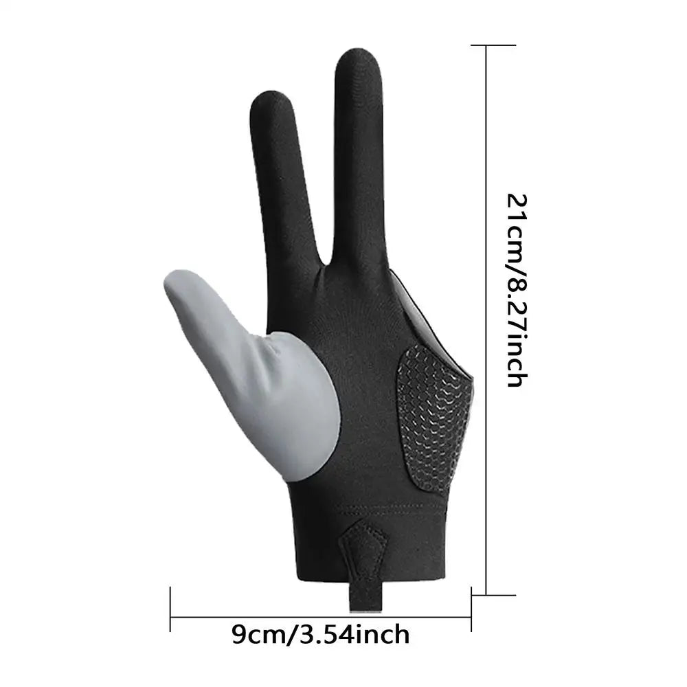 Fingerless Billiard Pool Glove – Non-Slip 3-Finger Cue Glove Billiard Cue Glove Axl gray left hand