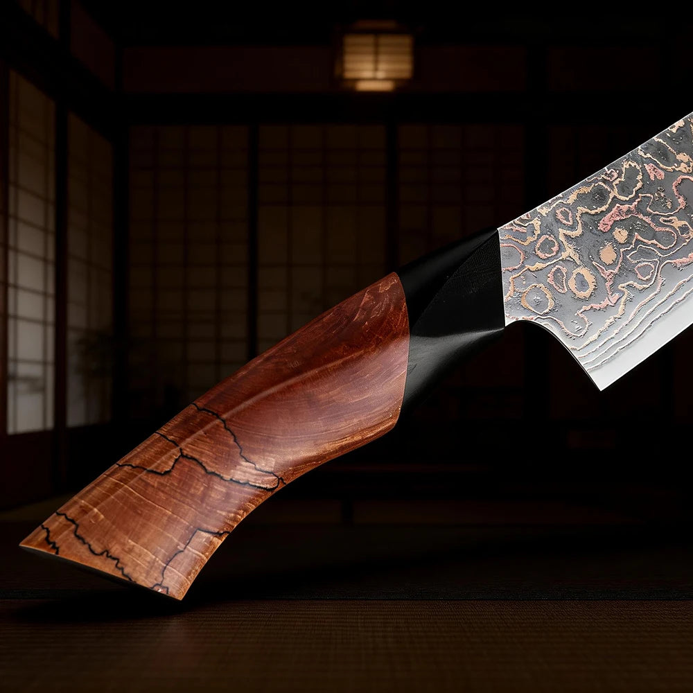 XITUO 8-Inch Damascus Steel Chef Knife – Wood & G10 Handle Damascus Chef Knife Axl