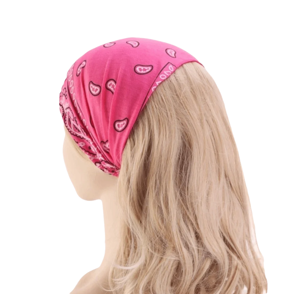 Cotton Paisley Turban Headband – Wide Elastic Non-Slip Wrap Turban Headband Axl