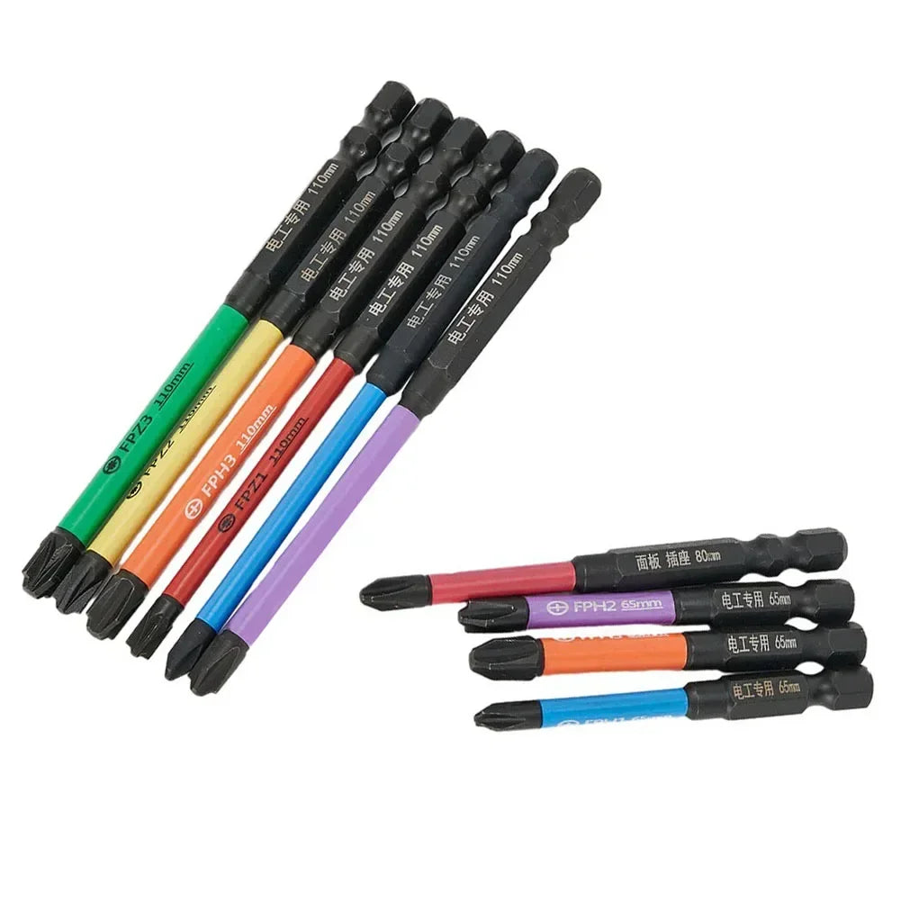 10pc Magnetic Electrician Screwdriver Bit Set 65–110mm Cross Screwdriver Bit Set Axl