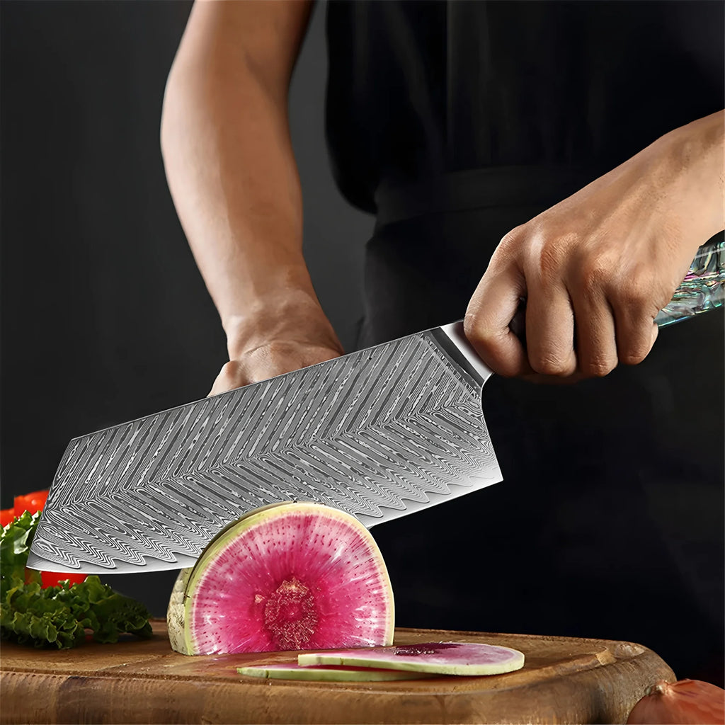 Handmade 67-Layer Damascus Steel Cleaver Knife | Kitchen Slicer Damascus Cleaver Knife Axl