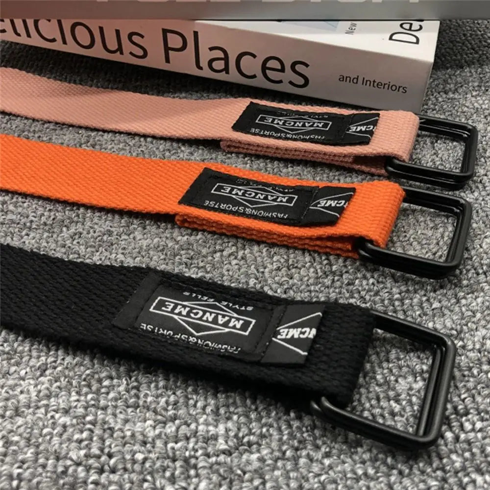 Nylon Canvas Double Ring Belt – Unisex Adjustable Waistband Canvas Fashion Belt Axl