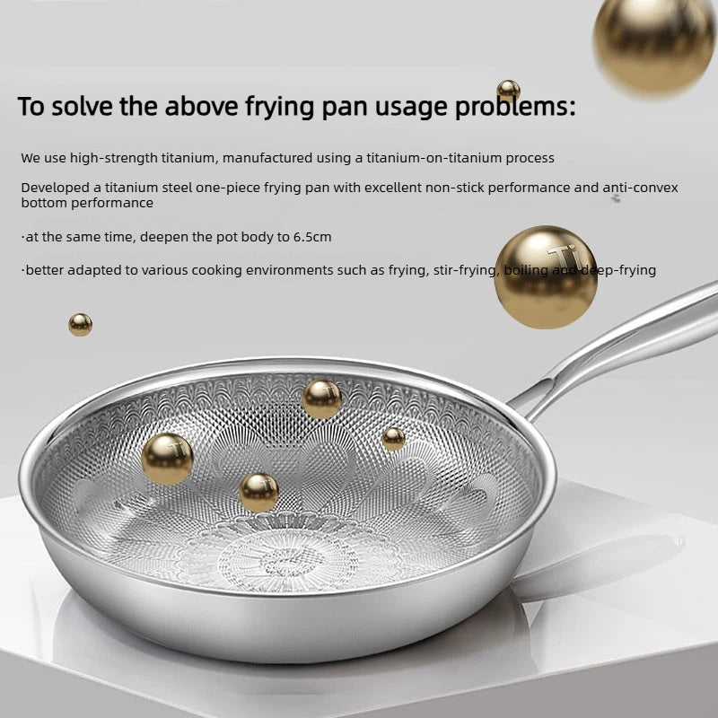 28cm Pure Titanium Nonstick Frying Pan – Hammered Skillet Titanium Frying Pan Axl