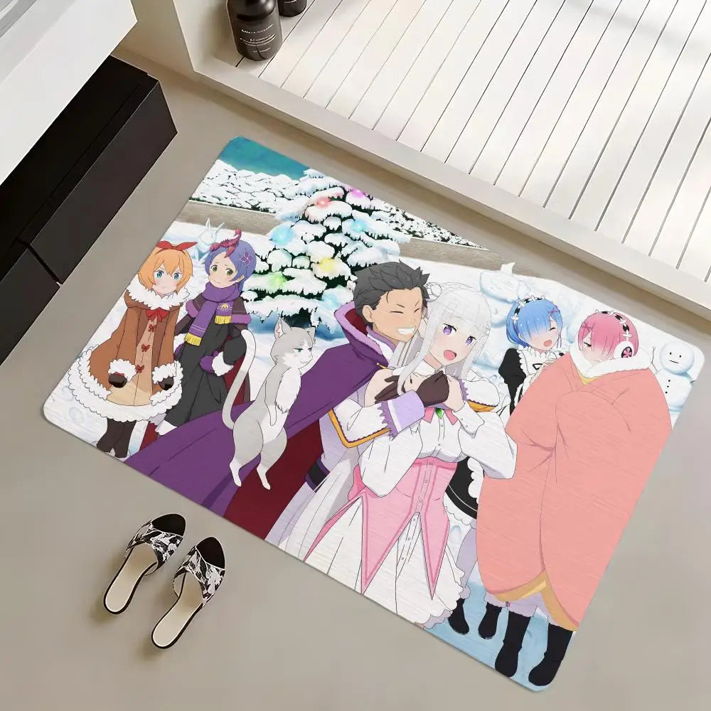 Diatomite Bath Mat – Quick Dry Anti-Slip ReZero Anime Design Diatomite Bath Mat Axl