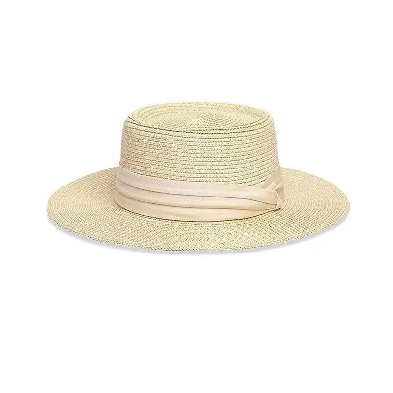 Women's Wide Brim Straw Hat – French Style Beach Sun Hat Women's Straw Hat Axl A4