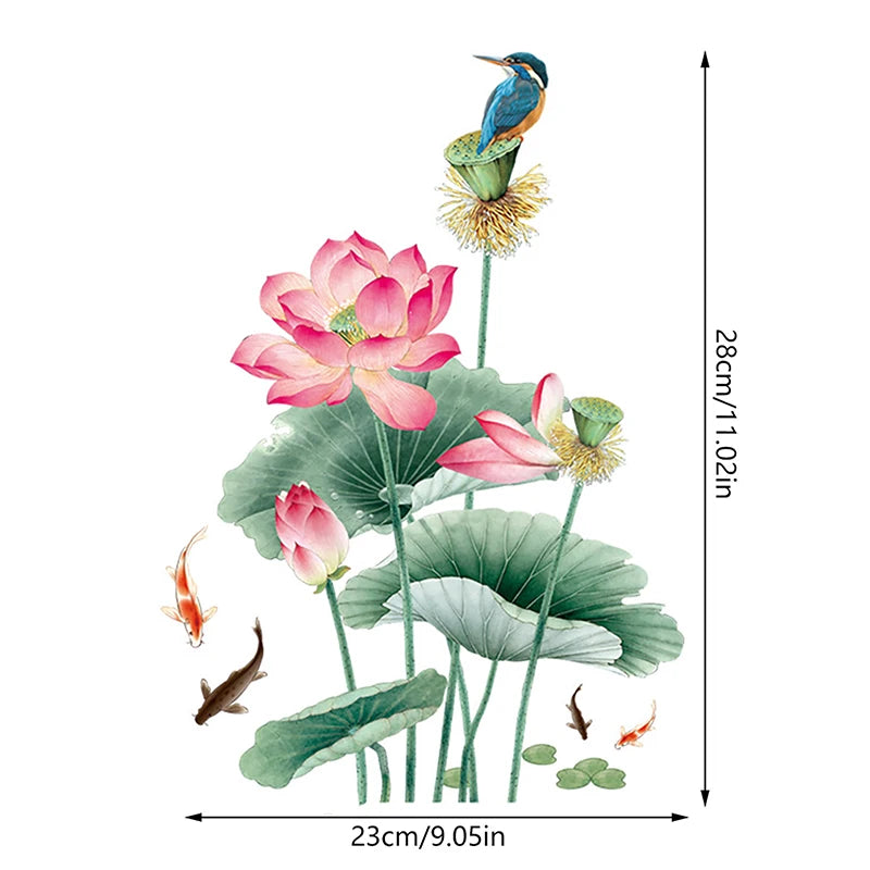 Floral Toilet Lid & Bathroom Wall Sticker – Self-Adhesive PVC Wall Sticker Decal Axl