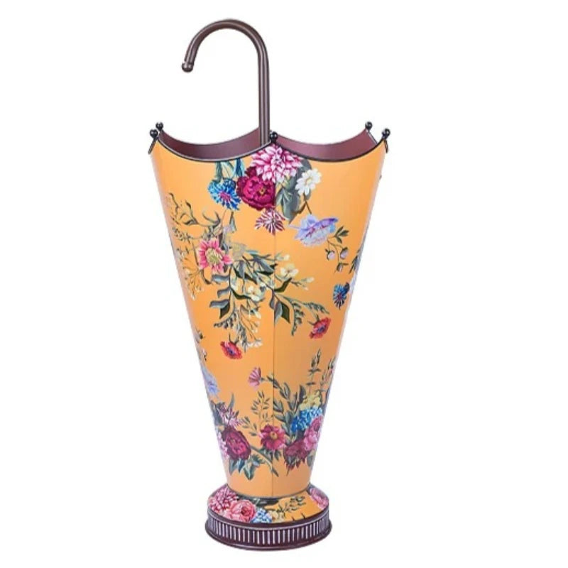 Vintage Iron Umbrella Stand – Large Floor Umbrella Holder Umbrella Stand Axl Yellow