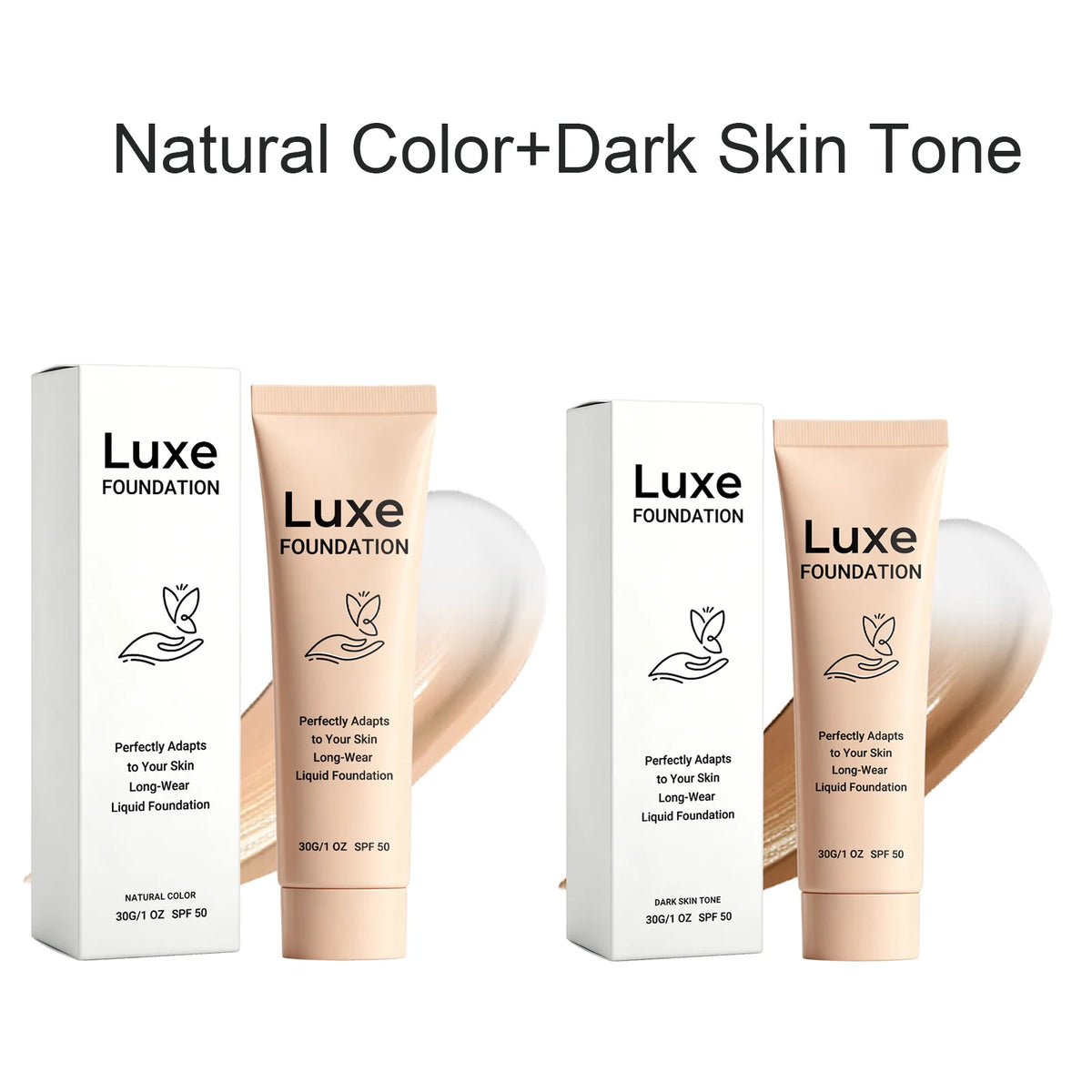 Luxe Color-Changing Liquid Foundation SPF 50 – Natural Glow 30g Liquid Foundation Axl 1 Set