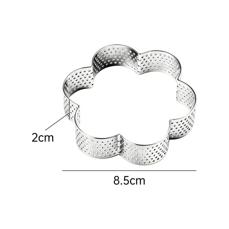 Flower Perforated Stainless Steel Tart Ring Baking Mold Tart Ring Mold Axl E