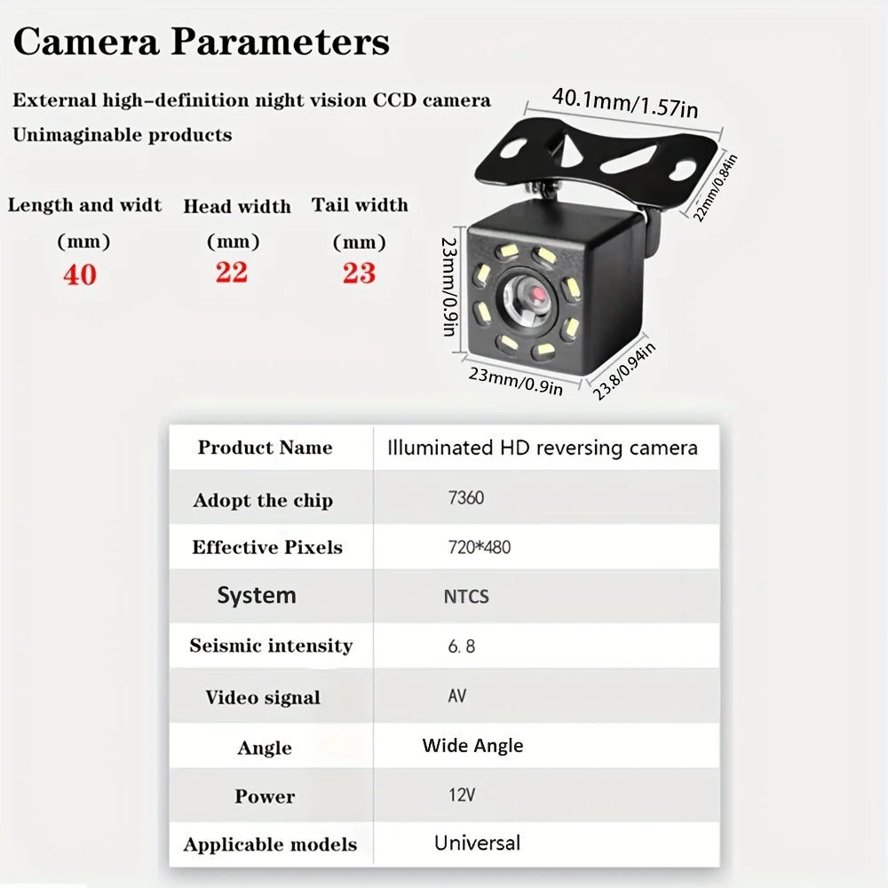 HD Night Vision Rear View Backup Camera – Wide Angle CCD Backup Parking Camera Axl