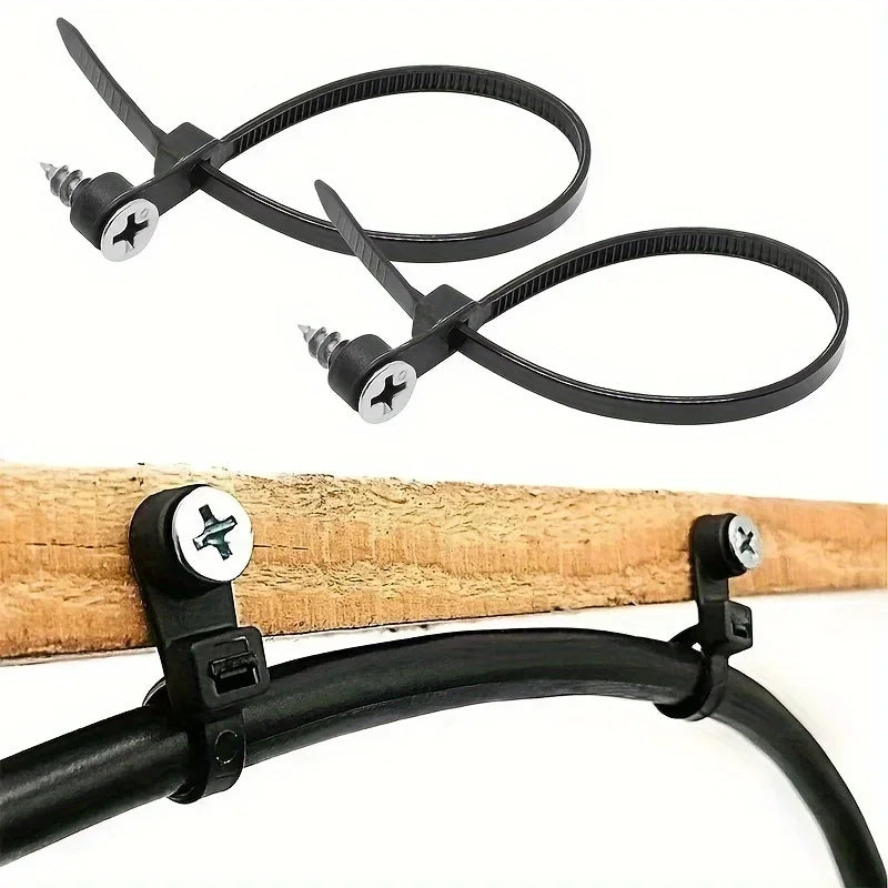 Heavy-Duty Screw Hole Zip Ties – Self-Locking Organizer Straps Cable Zip Ties Axl