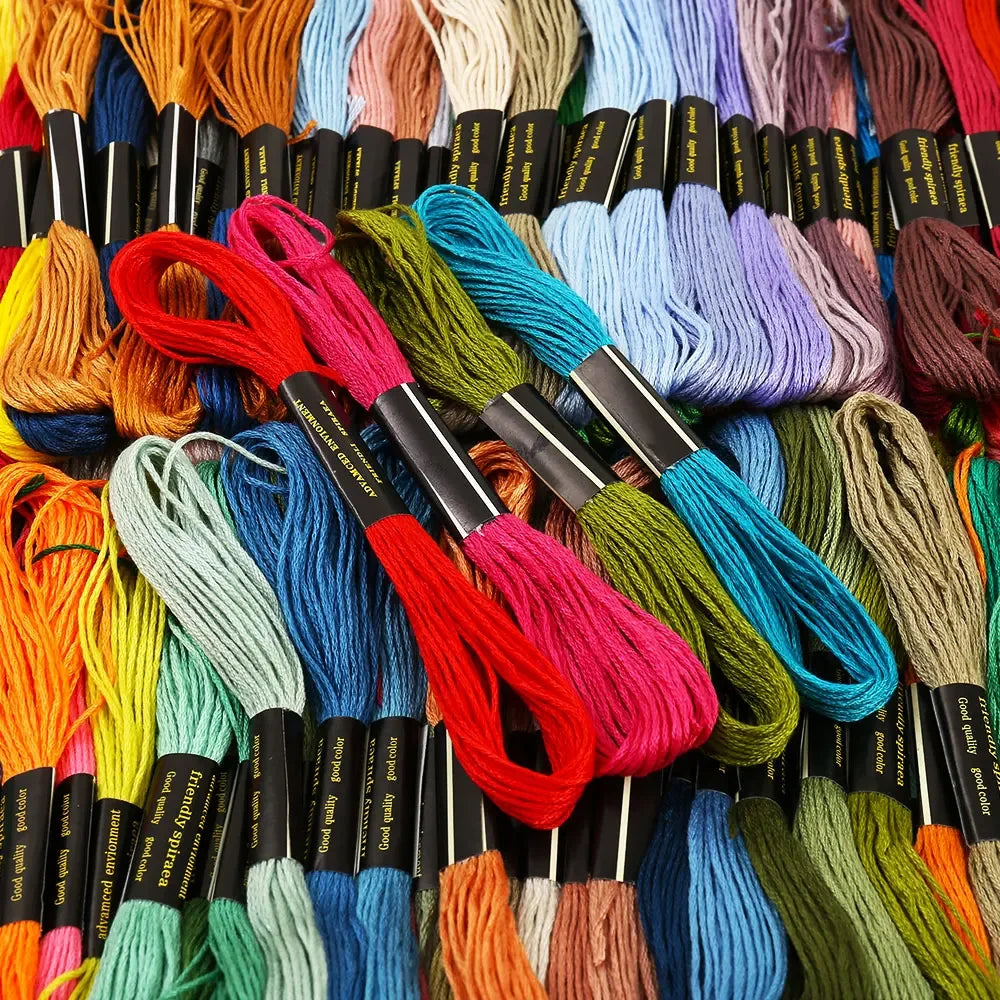 Mixed Color Embroidery Thread Kit – 100/200/447 Cotton Skeins Embroidery Floss Kit Axl
