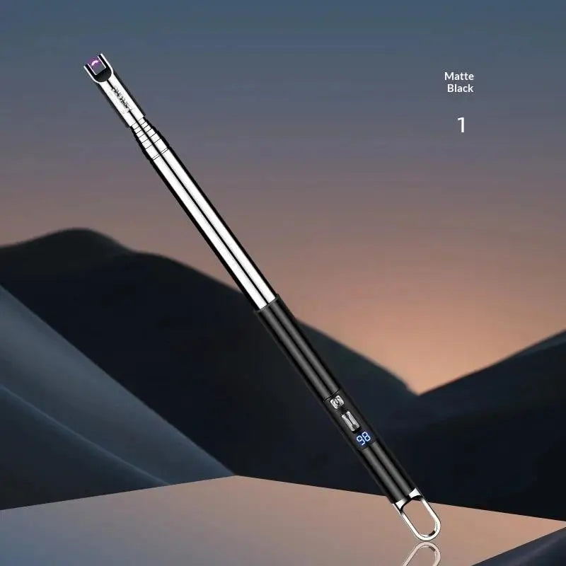 Retractable 100cm USB Arc Lighter – BBQ & Kitchen Igniter Electric Arc Lighter Axl Black 1