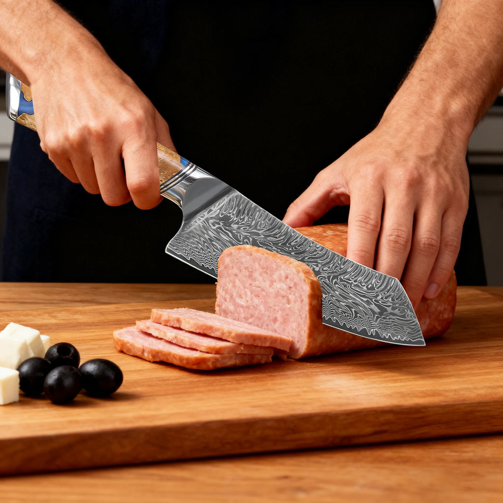 Kiritsuke Damascus Steel Chef Knife – Sharp 17.8cm Kitchen Knife Damascus Chef Knife Axl
