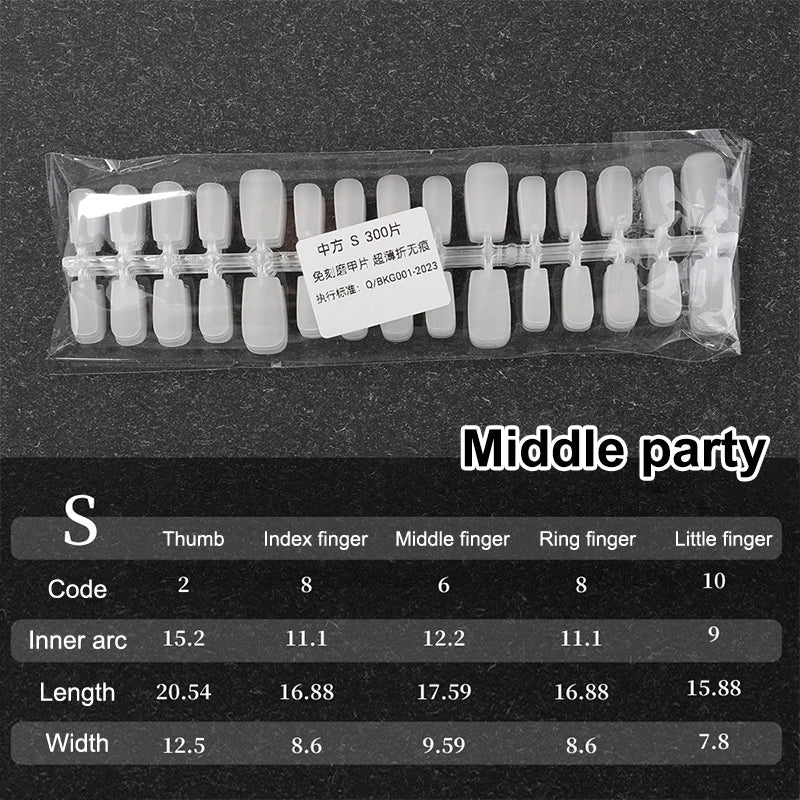 300 Pcs Matte & Clear False Nail Tips – Gel Extension DIY Kit