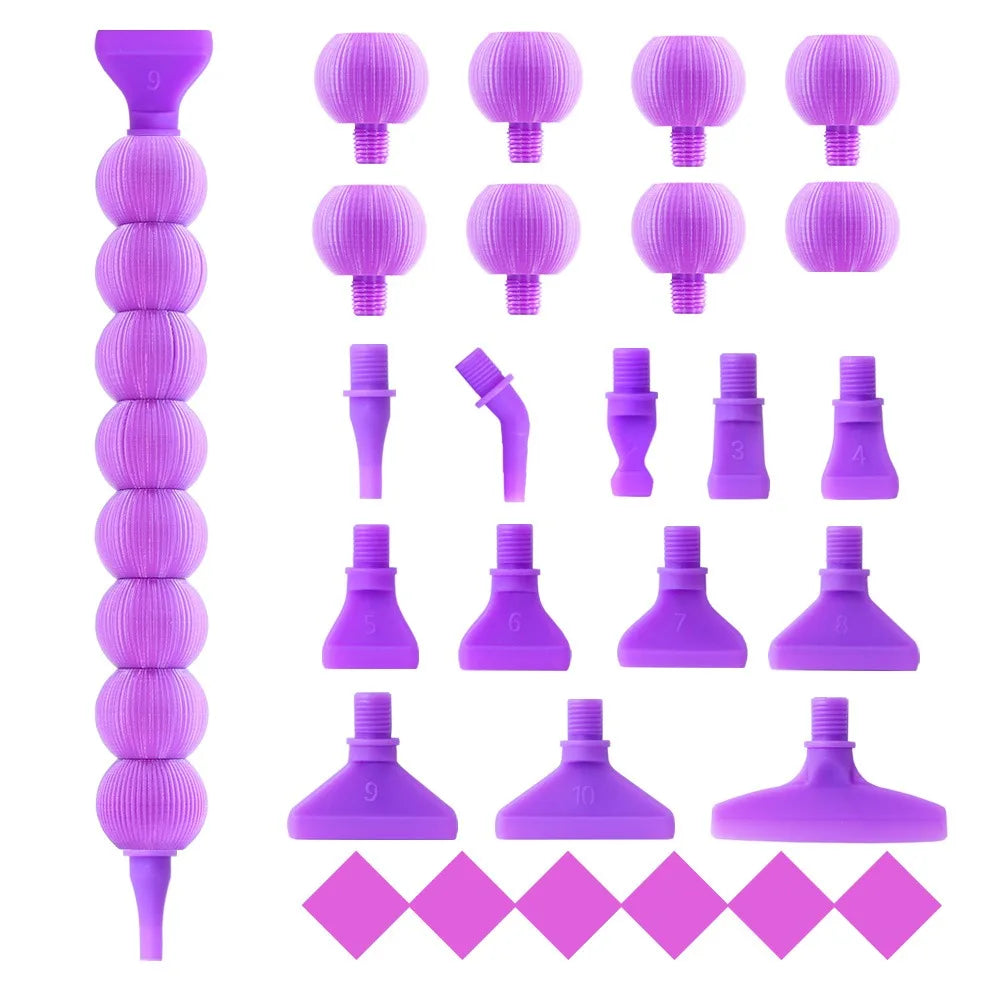 5D Diamond Painting Pen Kit – 12 Pen Tips & Clay Included Diamond Painting Tool Axl Purple-12Tips