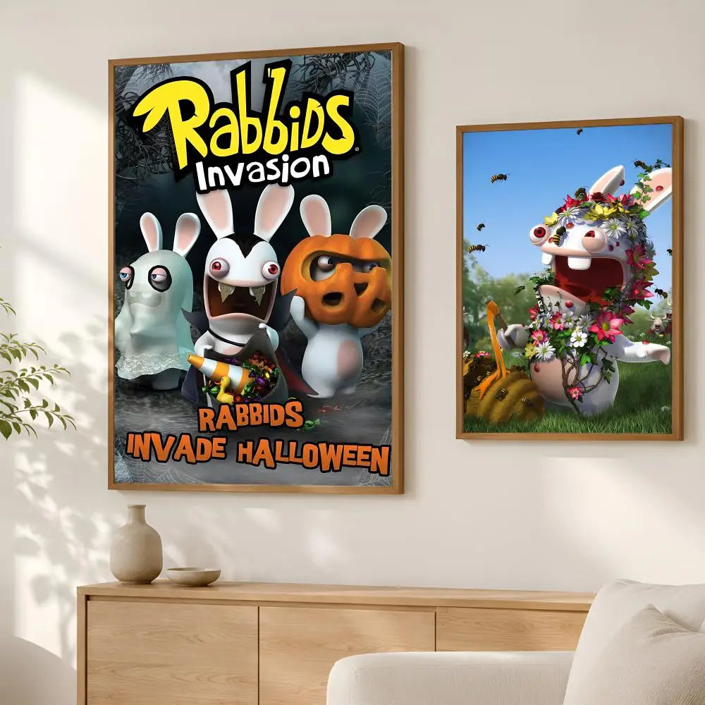 Rabbids Invasion Self-Stick Wall Poster – Waterproof HD Decor Wall Art Poster Axl