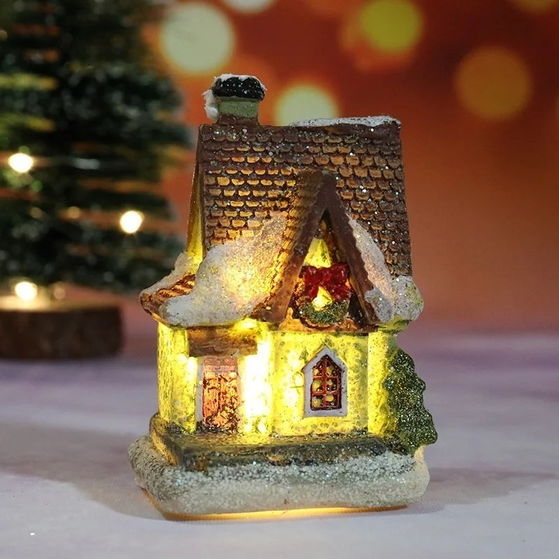 Christmas Resin Miniature House Ornament | Micro Landscape Decor Christmas Ornament Axl G