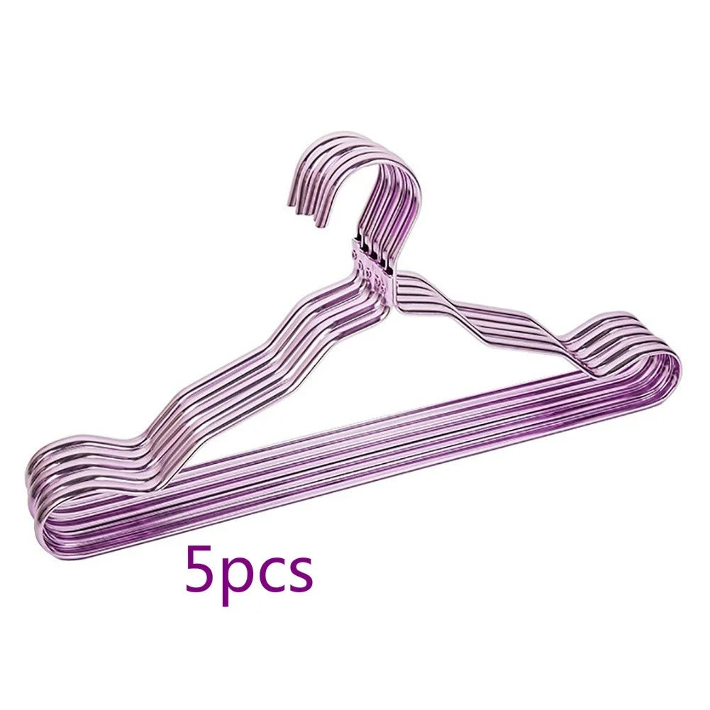 5-Pack Aluminum Clothes Hangers – Non-Slip Slim Closet Organizer Clothes Hangers Axl PURPLE