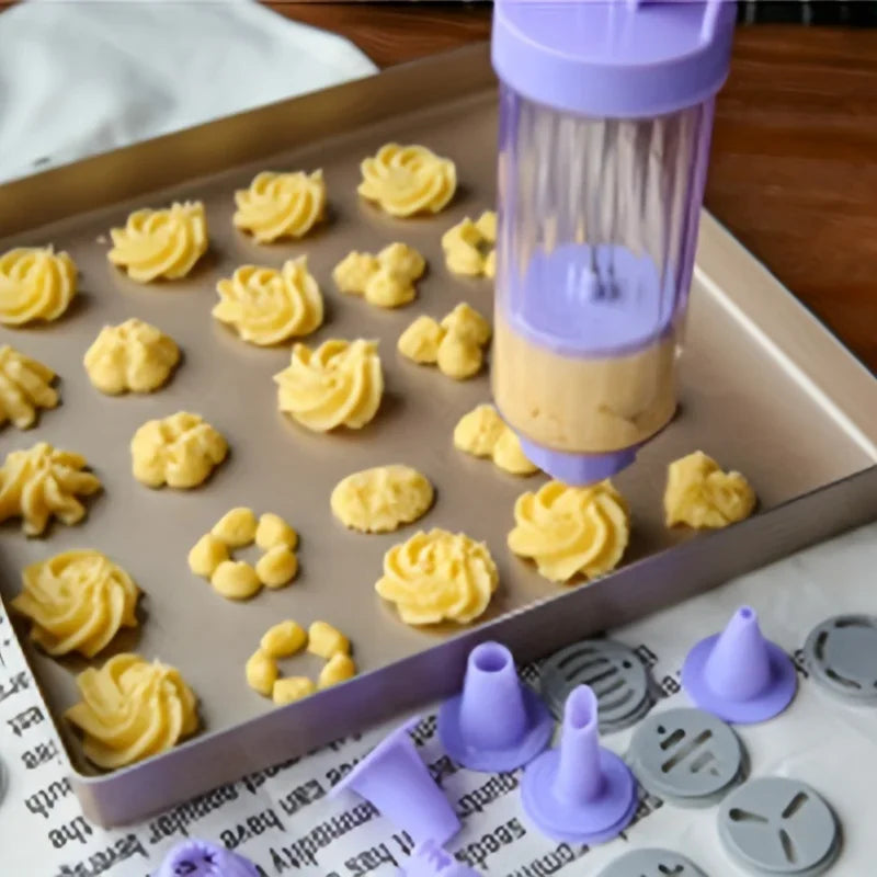 Cookie Press Gun Kit with Decorating Tips | Baking Tool Set Cookie Press Kit Axl