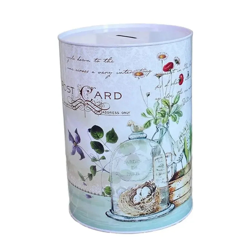 Retro Tinplate Piggy Bank – Large Coin Money Saving Box Coin Money Box Axl Country 15X22CM