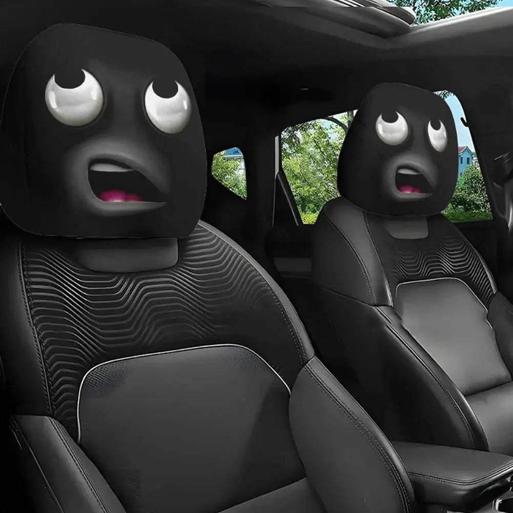 Cartoon Eyes Car Headrest Covers – 2-Pack Halloween Decor Car Headrest Cover Axl
