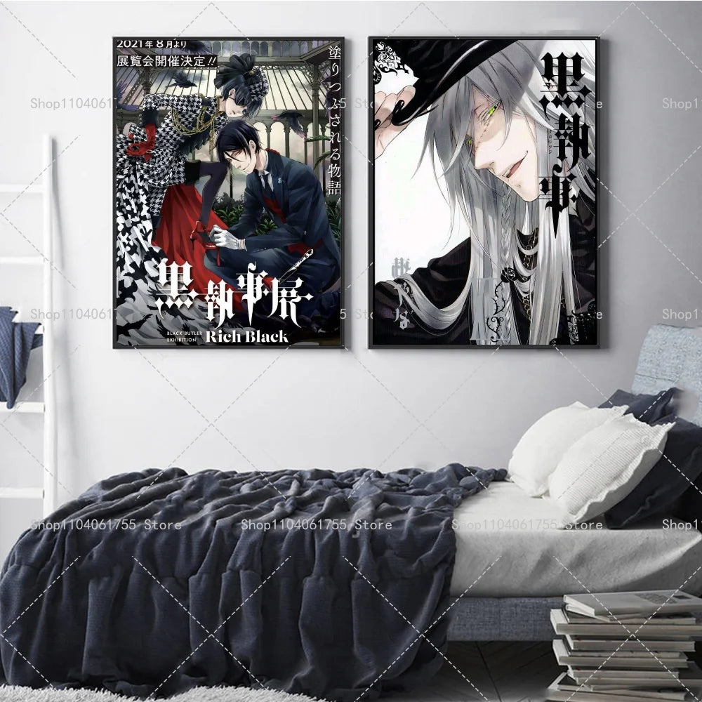 Black Butler Anime Poster – Waterproof Self-Adhesive Wall Sticker Anime Wall Poster Axl