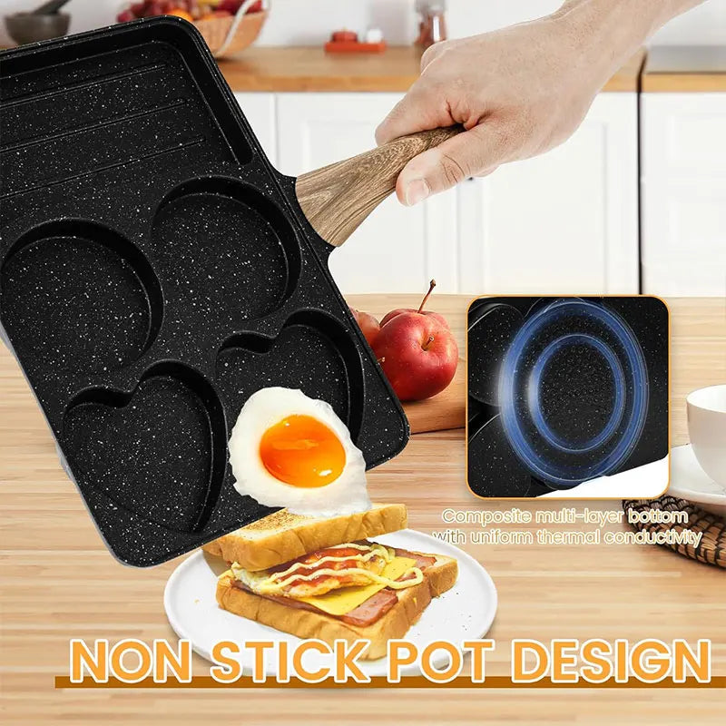 5-in-1 Maifanstone Nonstick Divided Egg & Breakfast Grill Pan Divided Nonstick Pan Axl