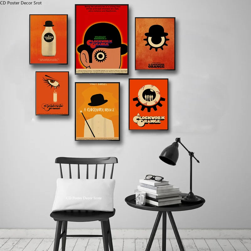 A Clockwork Orange Vintage Movie Poster – Kraft Paper Wall Art Movie Wall Poster Axl