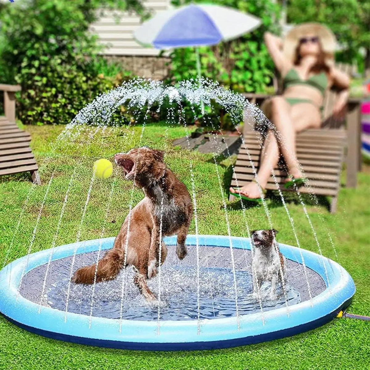 Non-Slip Sprinkler Play Mat – Kids Outdoor Splash Pad Sprinkler Splash Pad Axl