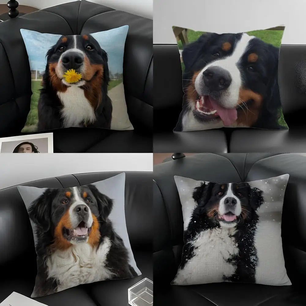 Bernese Mountain Dog Linen Cushion Cover | Sofa & Bed Decor Linen Cushion Cover Axl