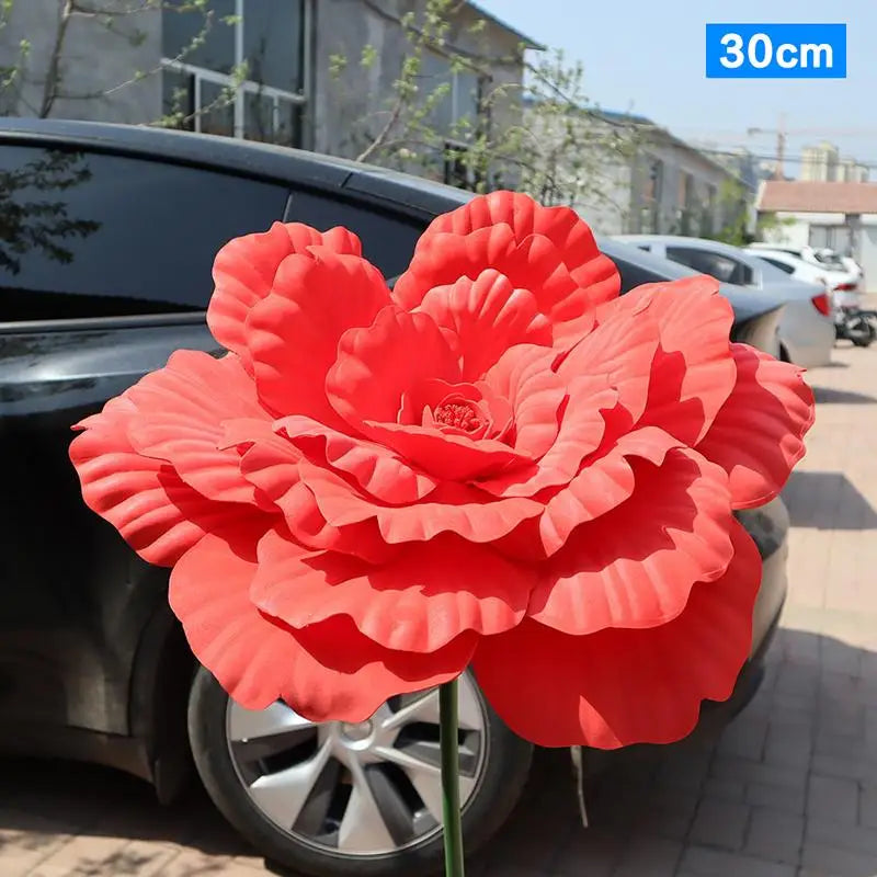 Large Artificial Peony Flowers 30/40cm – Faux Floral Wall Decor Artificial Flower Decor Axl red 30cm