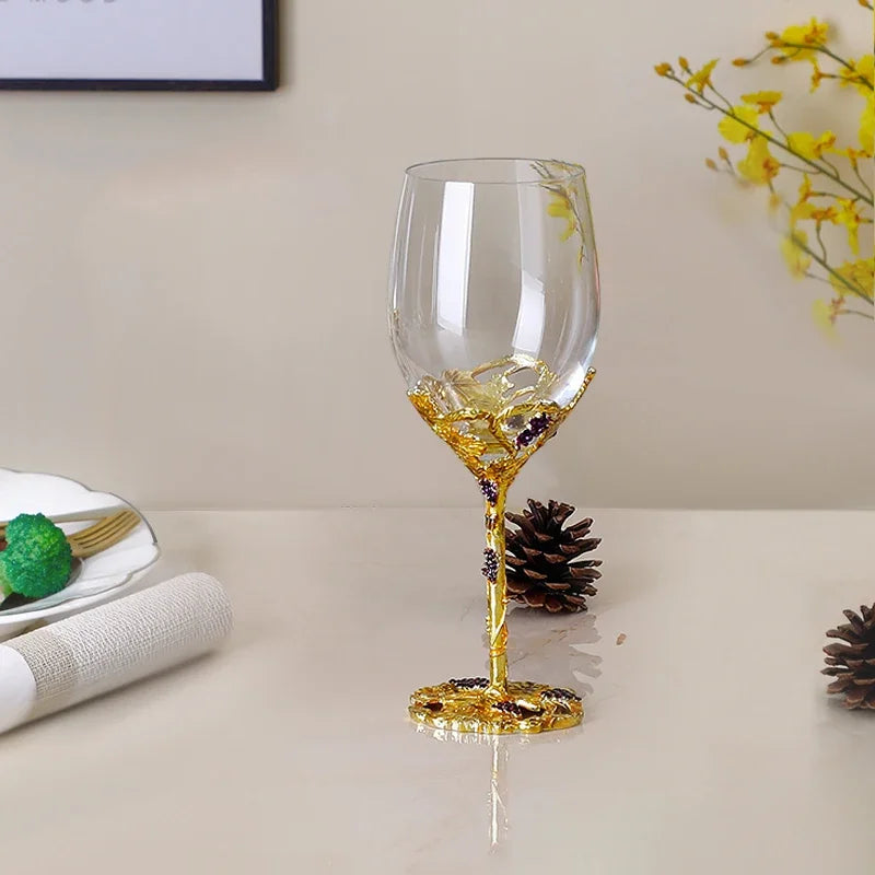 Enamel Crystal Wine Glass & Decanter Set | Gift Box Crystal Wine Glass Set Axl 201-300ml Style 1